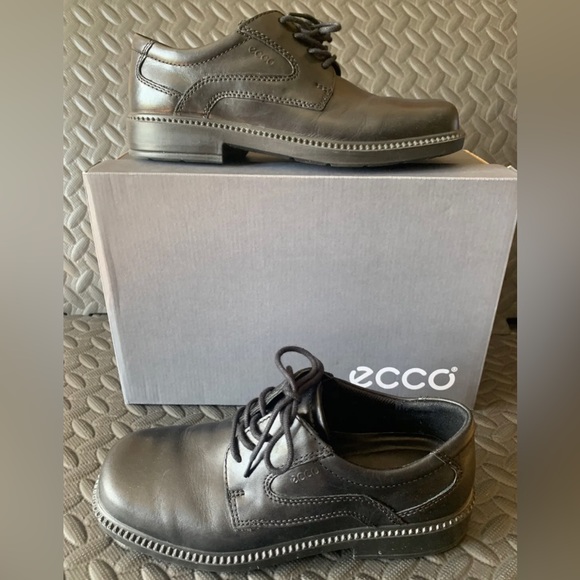 Ecco Junior Dublin Lace Shoes for Boys, Size 6.5, Black - EXCELLENT! - Picture 1 of 8